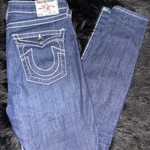 TRUE RELIGION skinny jeans; Size 31 (aka sz 12)